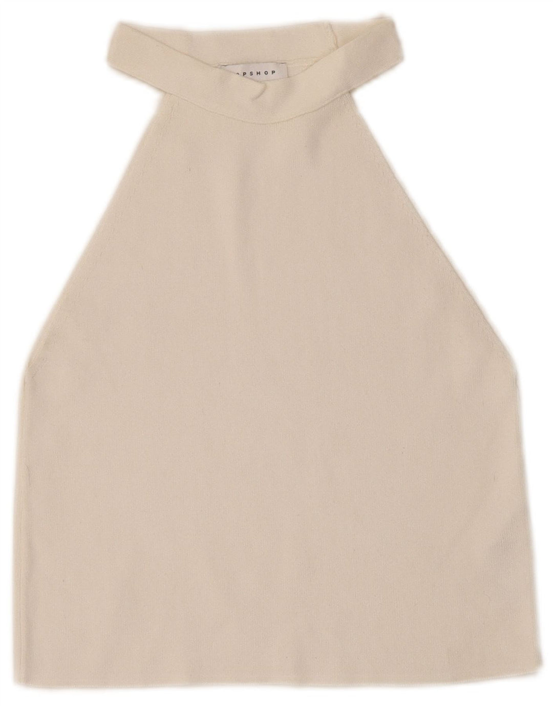 Topshop Dame Crop Halter Top UK 8 Small White Viscose