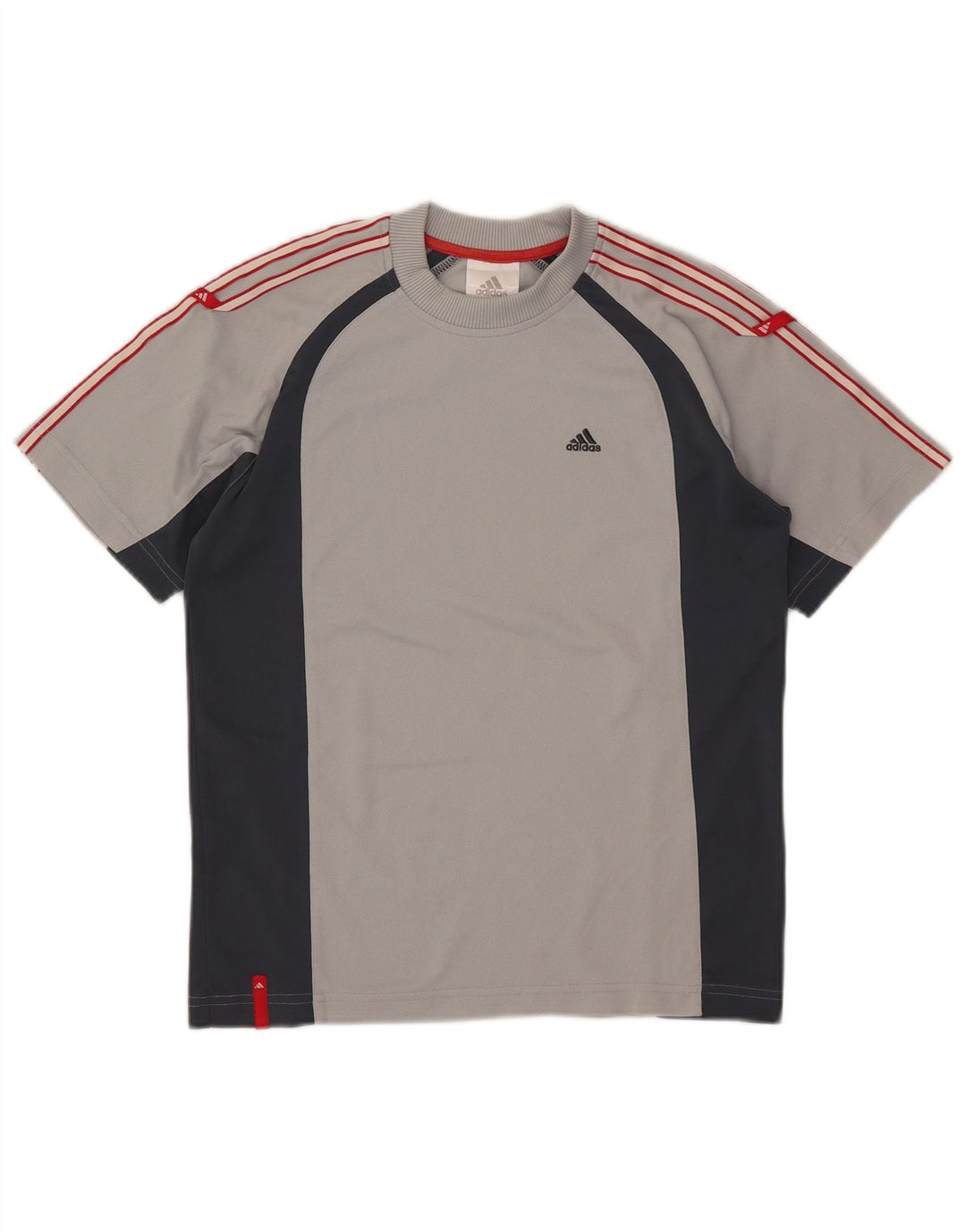 Adidas Boys T-Shirt Top 11-12 år Grå Colourblock Polyester