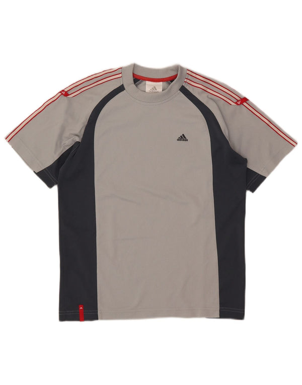 Adidas Boys T-Shirt Top 11-12 år Grå Colourblock Polyester