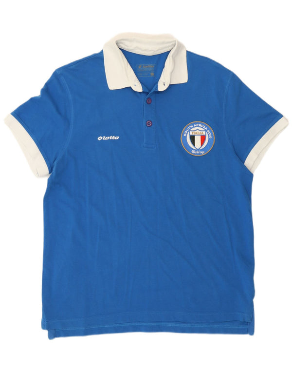 Lotto Herre grafisk poloshirt XL Blå Colourblock Bomuld