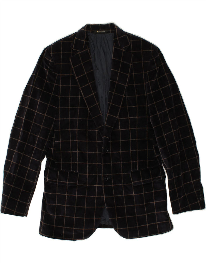 ERMENEGILDO ZEGNA Herre 2-knaps blazerjakke IT 46 Small Navy Blue Check