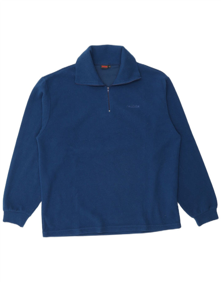 Invicta herre lynlås hals fleece jumper stor blå polyester
