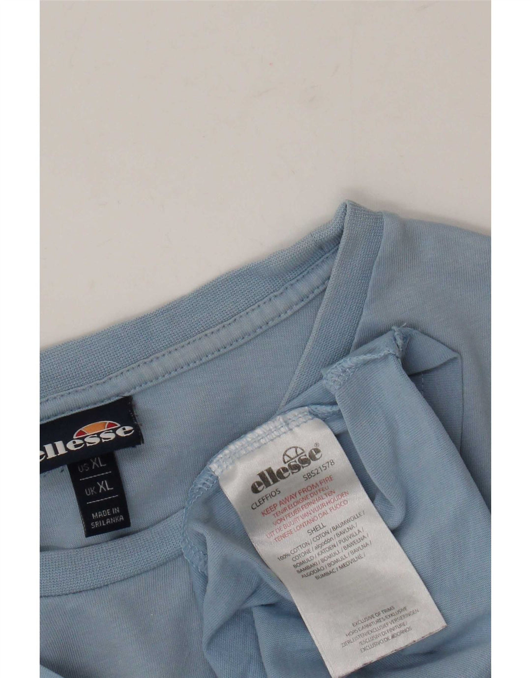 Ellesse Herre Grafisk T-Shirt Top XL Blå Bomuld