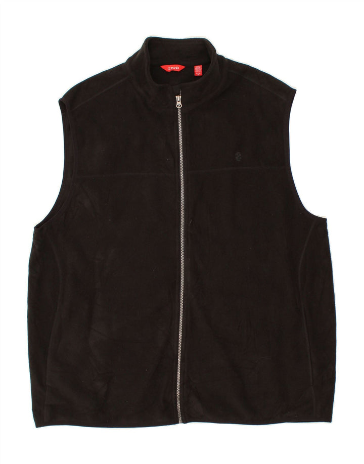 IZOD Mens Fleece Gilet UK 42 XL Black Polyester Vintage Izod and Second-Hand Izod from Messina Hembry 