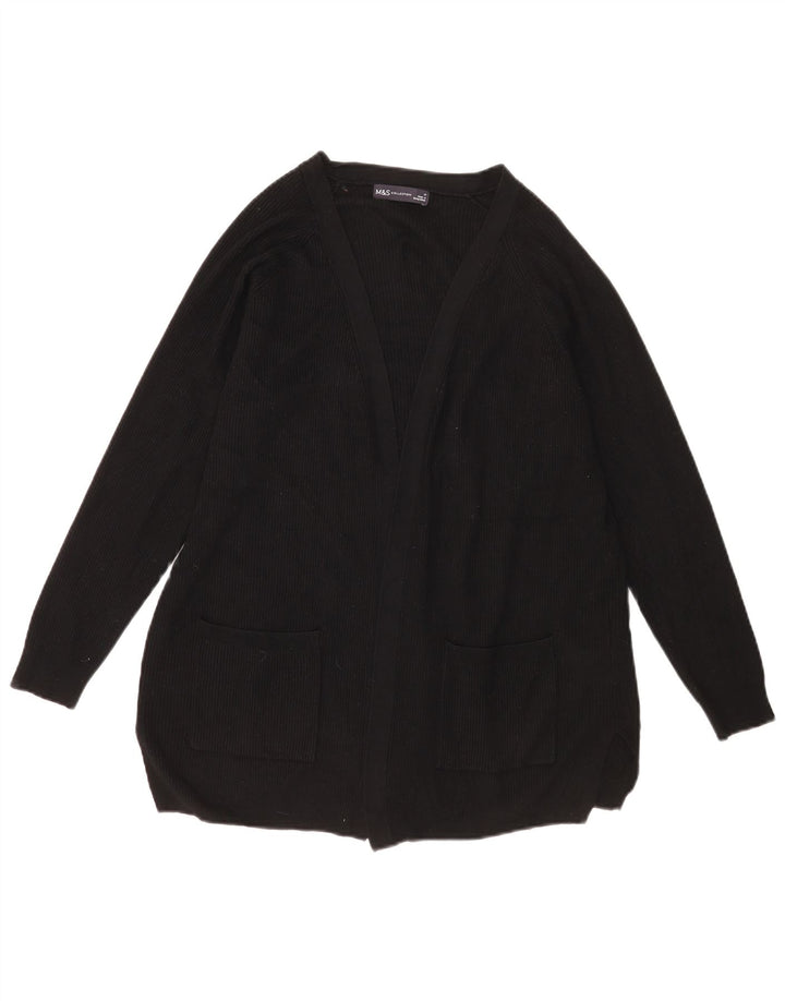 Marks & Spencer Dame Oversized Open Cardigan Sweater UK 14 Medium Black
