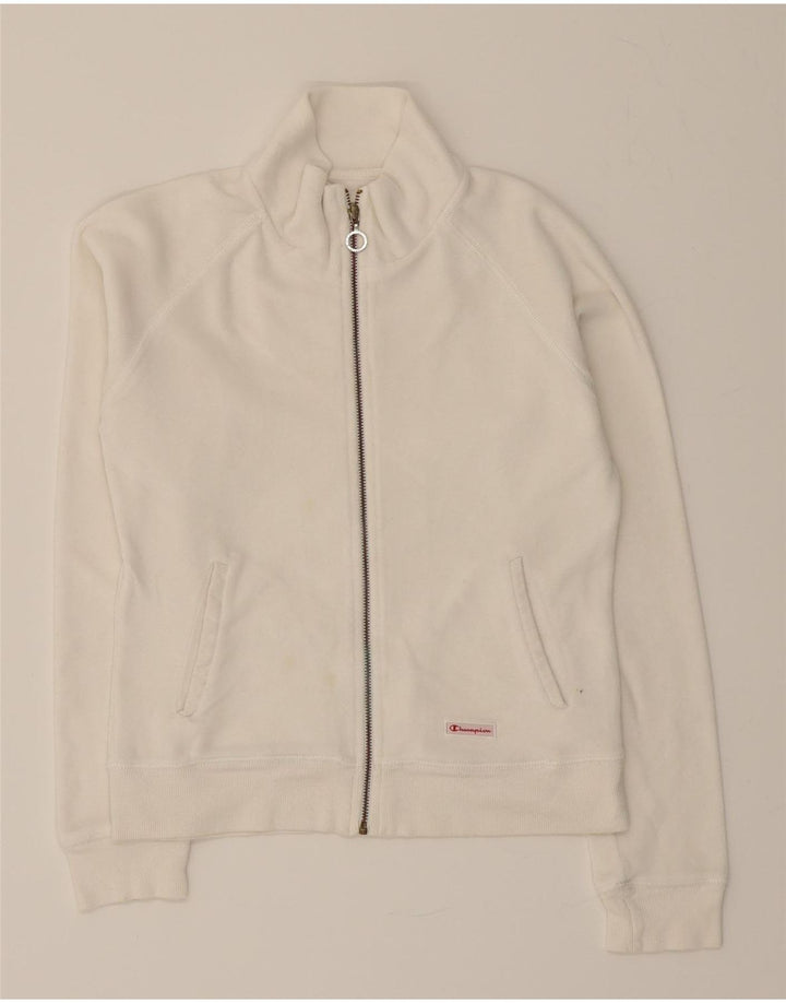 CHAMPION Womens Tracksuit Top Jacket UK 10 Small White Cotton Vintage Champion and Second-Hand Champion from Messina Hembry 