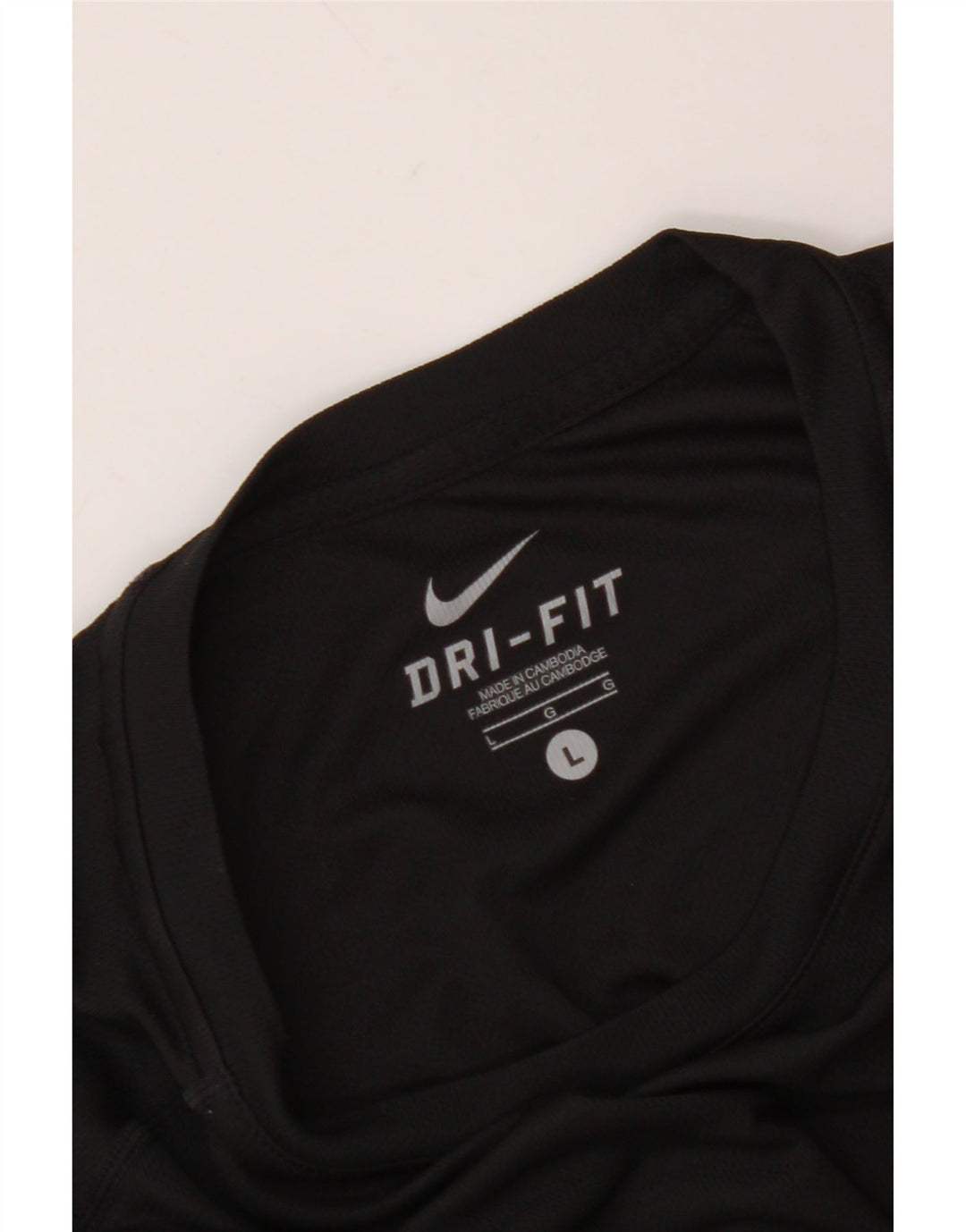 NIKE Mens Dri Fit T-Shirt Top Large Black Colourblock