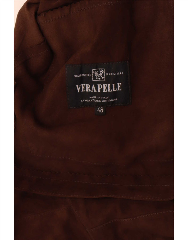 Vintage dame ruskindsjakke IT 48 XL brunt læder