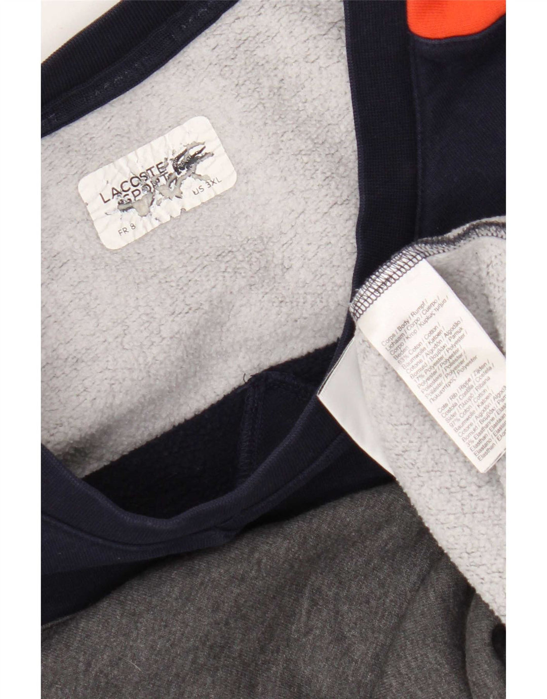 Lacoste Herre Sweatshirt Jumper Størrelse 8 3XL Grå Colourblock Bomuld