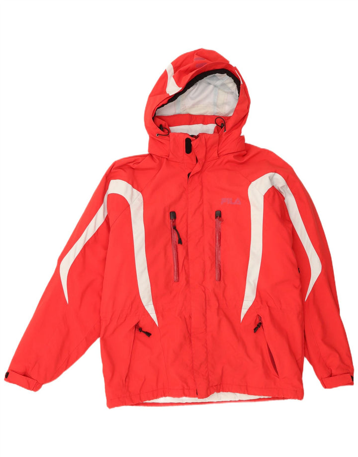 Fila Skijakke med hætte til mænd UK 38 Medium Rød Colourblock Nylon