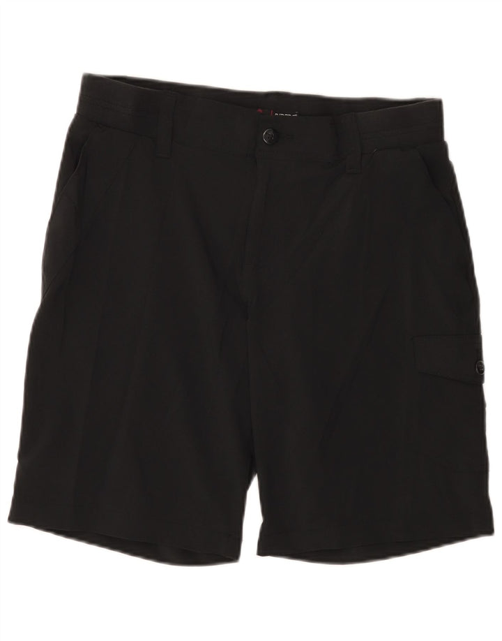 LEE Womens Riders High Waist Cargo Shorts US 10 Large W30 Black Polyester