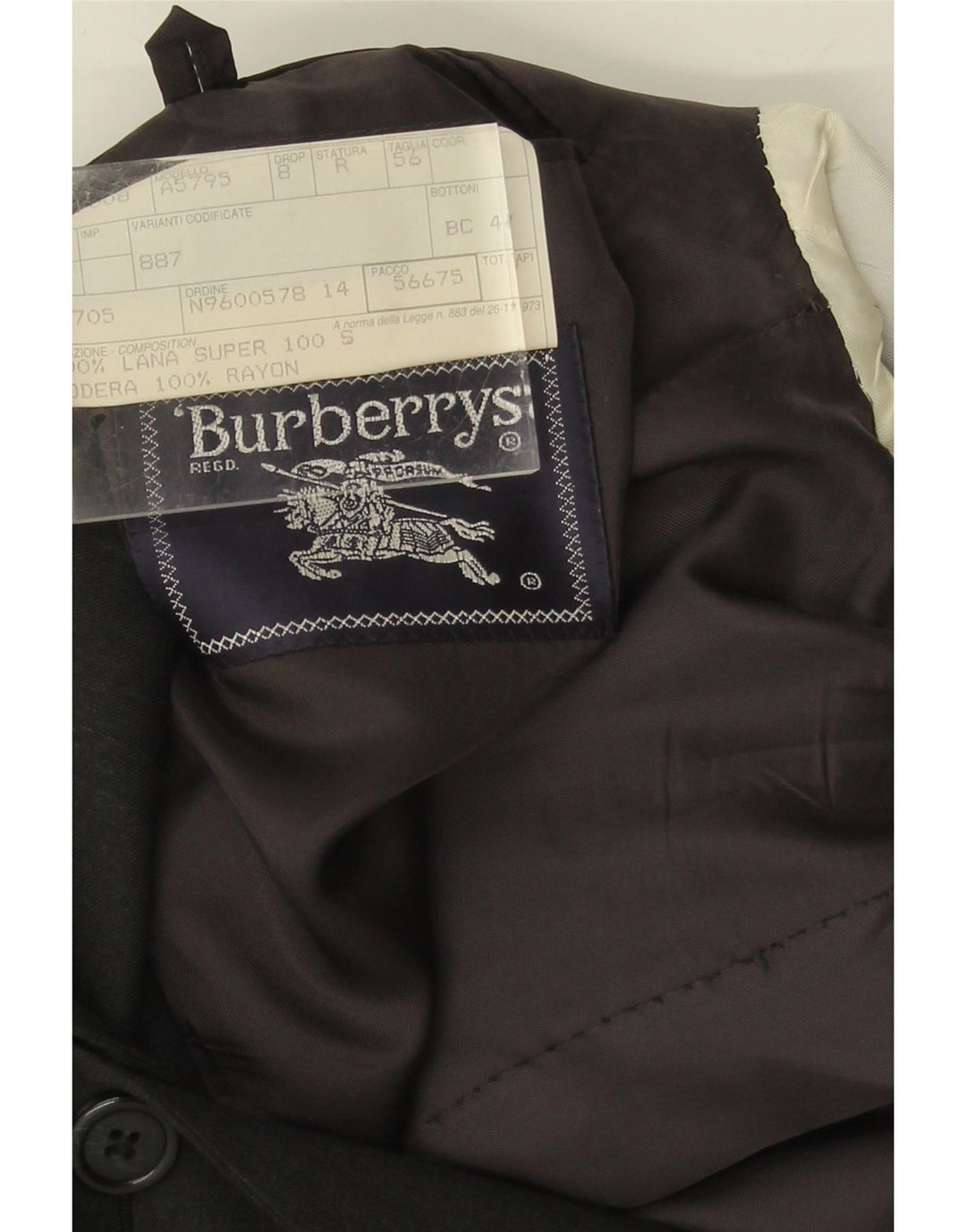 BURBERRYS Mens 3 Button Blazer Jacket IT 56 XL Grey Wool Vintage Burberrys and Second-Hand Burberrys from Messina Hembry 