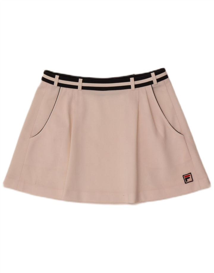 Fila Dame Mini Tennis Nederdel UK 12 Medium Hvid Stribet Polyester