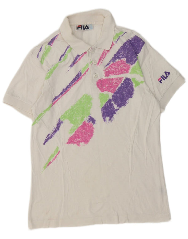 Fila Boys Polo Shirt 13-14 År Hvid Colourblock Polyester