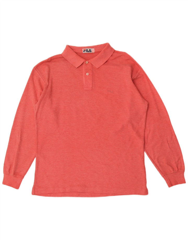 Fila Langærmet Polo Shirt til mænd IT 50 Medium Rød Bomuld