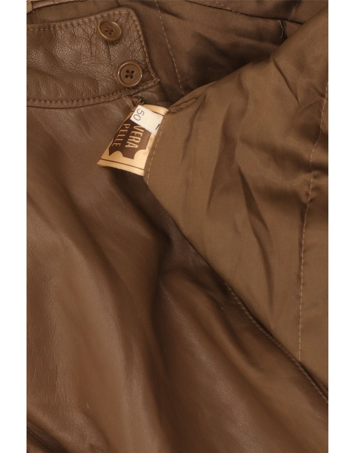 Vintage herre læderjakke IT 50 Stor brunt læder