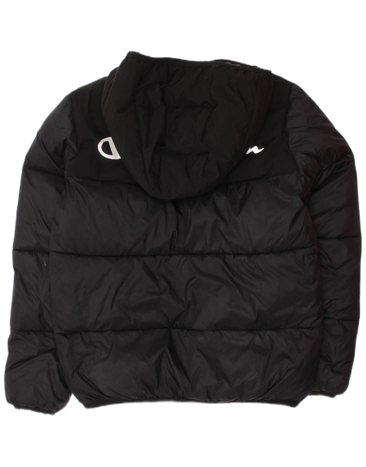 Champion drenge grafisk polstret hættejakke 9-10 år Medium Sort