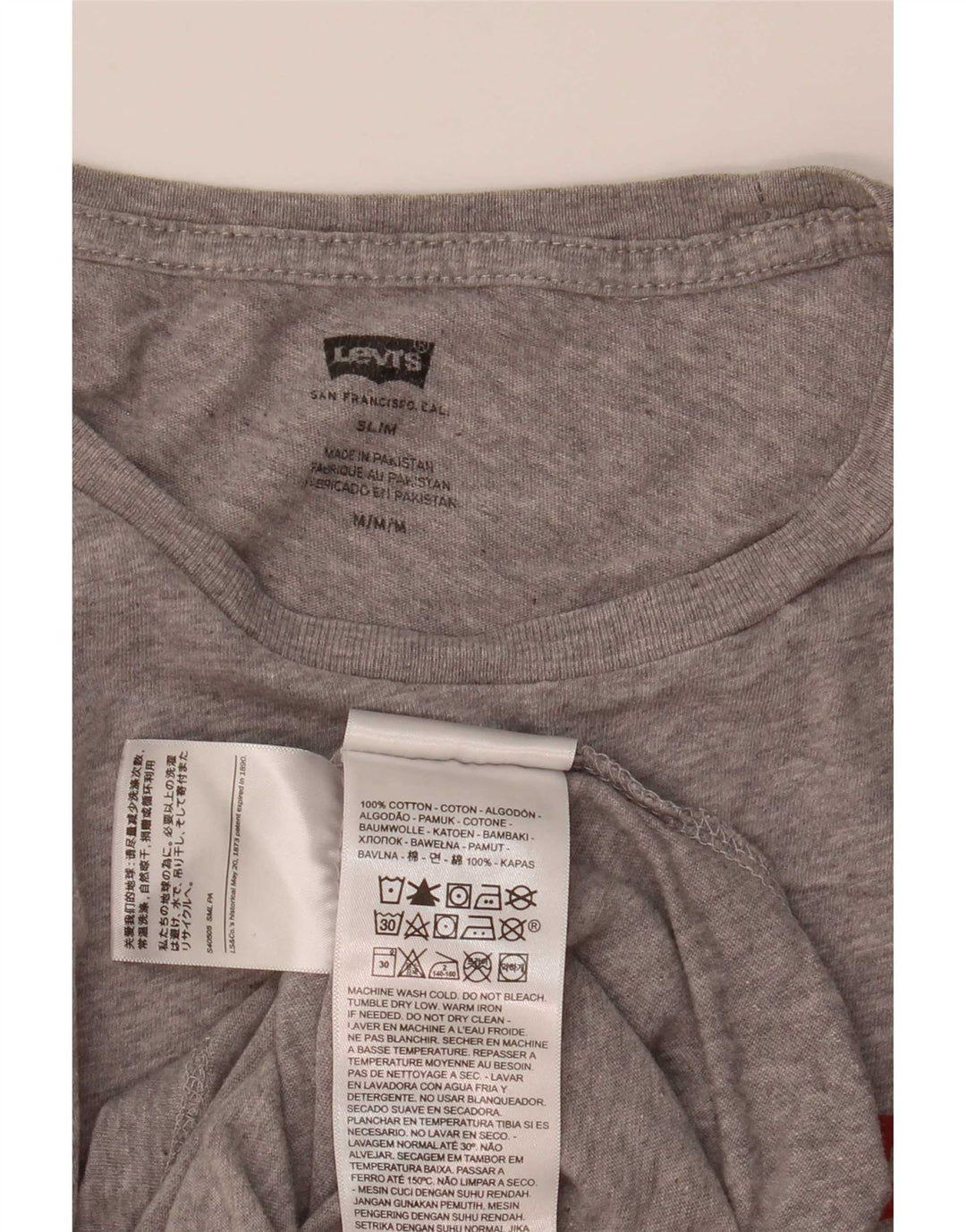 Levi's Dame Slim T-Shirt Top UK 12 Medium Grå Flecked