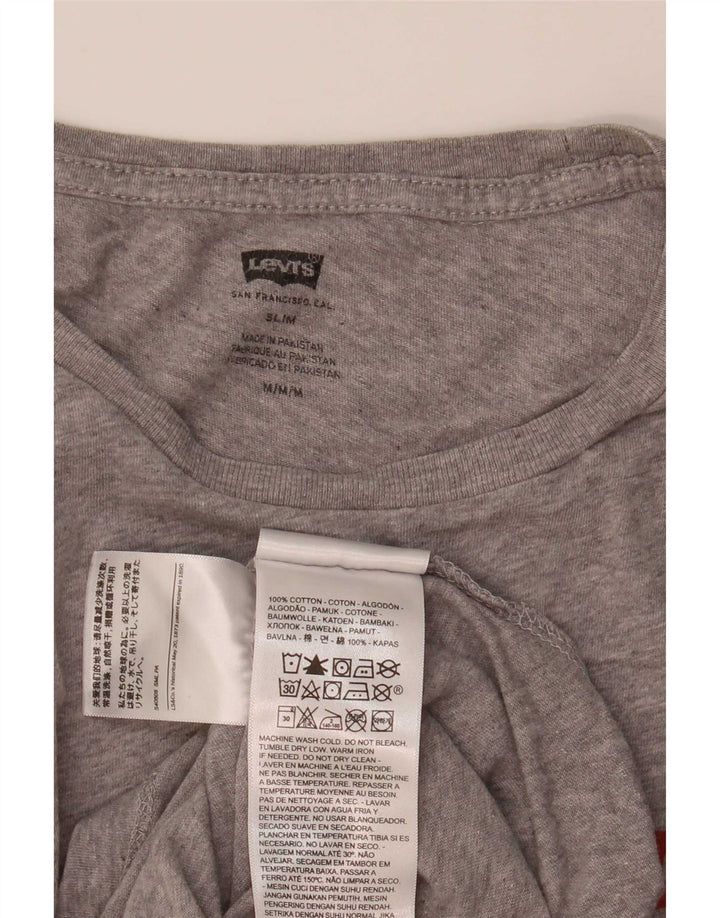 Levi's Dame Slim T-Shirt Top UK 12 Medium Grå Flecked