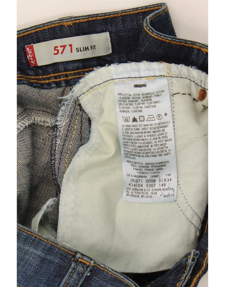 Levi's Dame 571 Slim Jeans W31 L27 Blå Bomuld