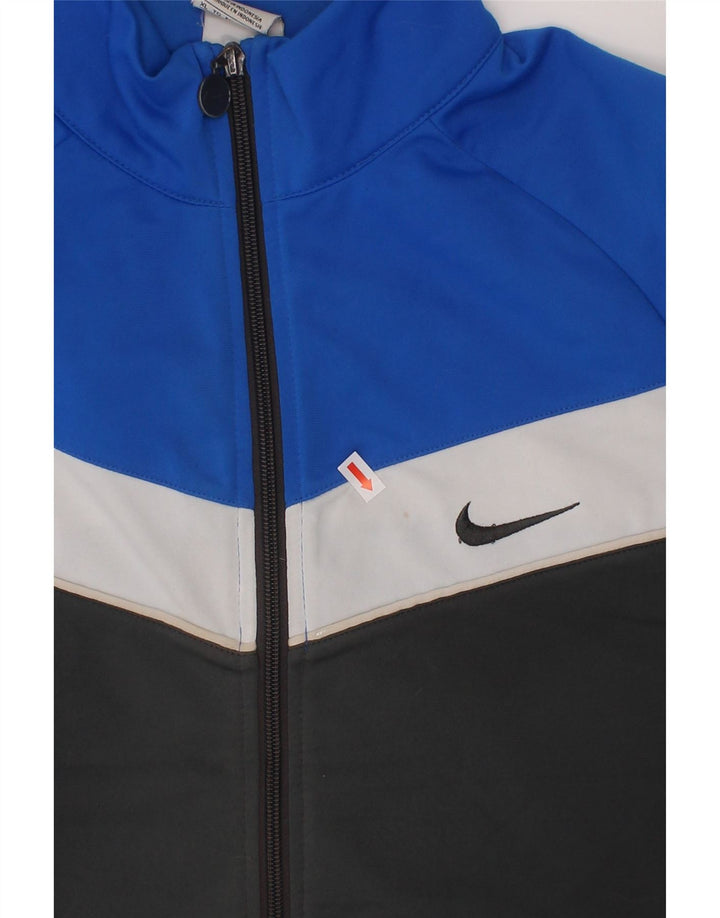 NIKE Boys Tracksuit Top Jacket 13-14 Years XL  Blue Colourblock Polyester Vintage Nike and Second-Hand Nike from Messina Hembry 