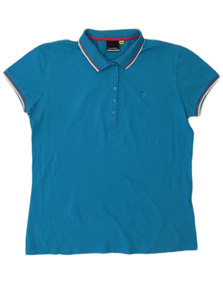 DIADORA Dame Polo Shirt UK 20 2XL Blå
