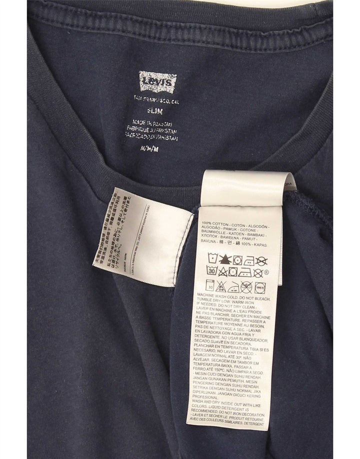 Levi's Herre Slim Fit T-shirt Top Medium Navyblå Bomuld