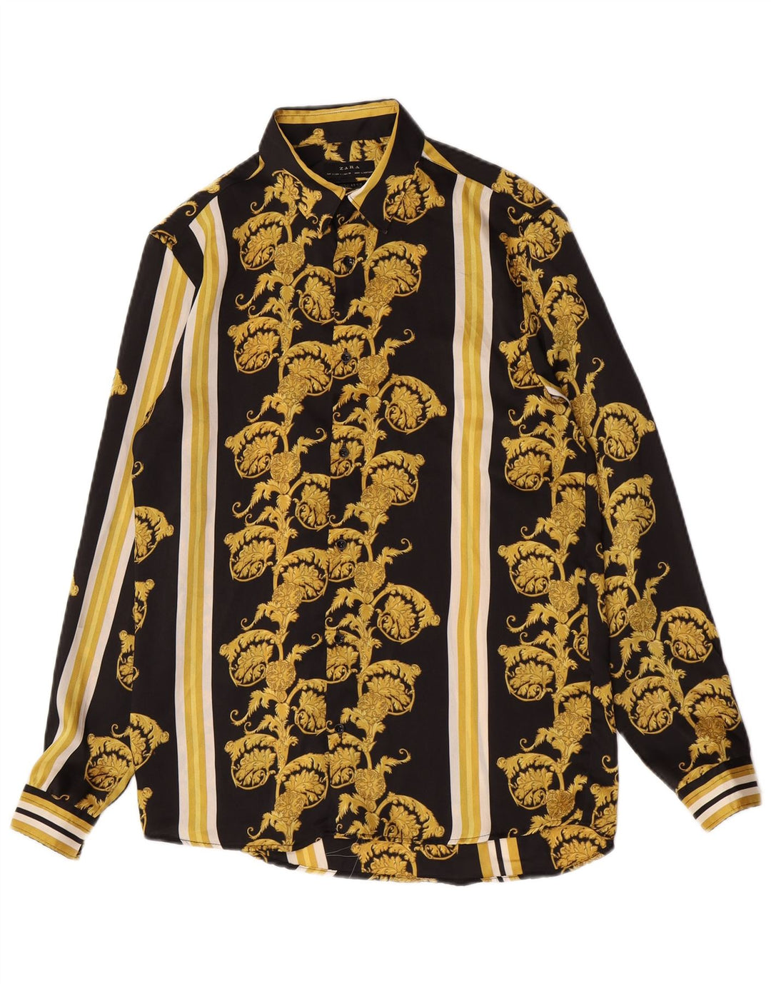 Zara Herre Regular Fit Skjorte Lille Sort Paisley