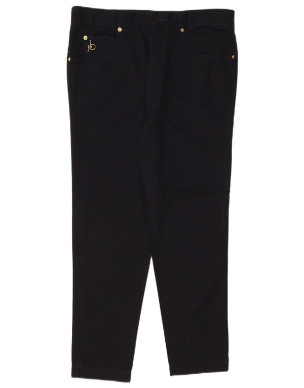 ROCCOBAROCCO Dame Slim Cropped Jeans IT 48 XL W34 L25 Sort Bomuld