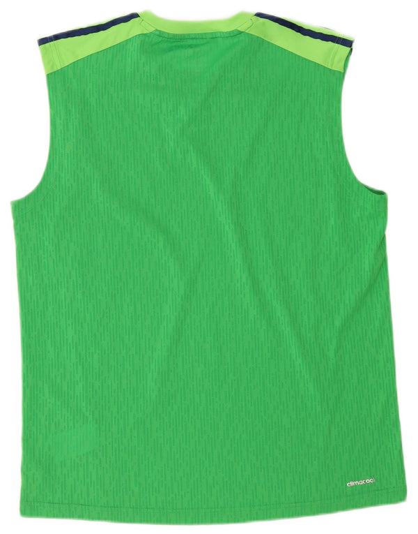 Adidas Herre Climacool Vest Top Stor Grøn Colourblock Polyester
