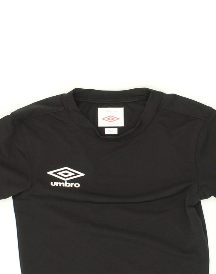 UMBRO Girls T-Shirt Top 4-5 Years Black Nylon | Vintage Umbro | Thrift | Second-Hand Umbro | Used Clothing | Messina Hembry 