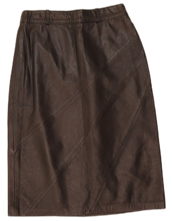 Vintage lædernederdel til kvinder W26 lille sort læder