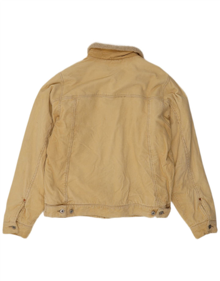 Bænk Herre Sherpa Corduroy Jacket UK 40 Stor Beige Bomuld