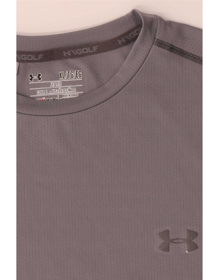 Under Armour Herre Heat Gear T-Shirt Top XL Grå Polyester