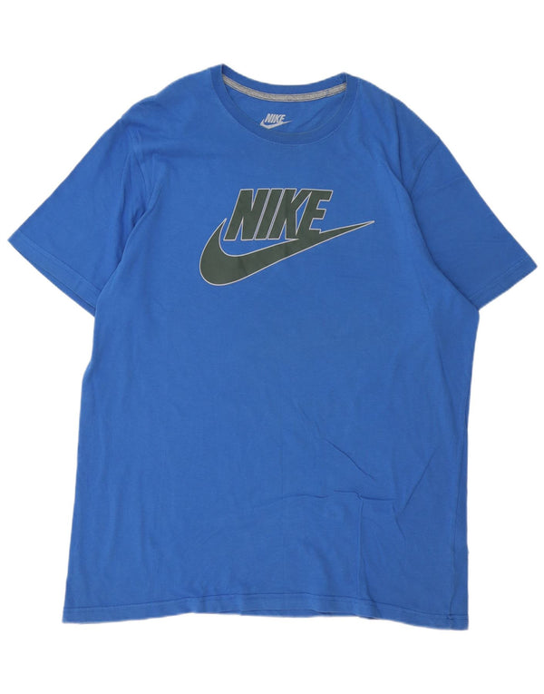 Nike Mens Slim Fit Graphic T-Shirt Top 2XL Blue Cotton