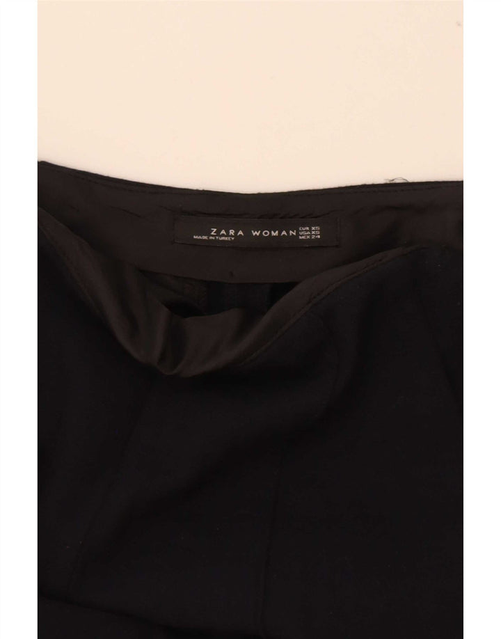 Zara Dame Slim Suit Bukser XS W25 L27 Sort Polyester