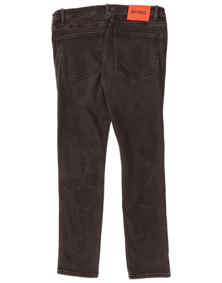 HUGO BOSS Slim Jeans til mænd W34 L32 Sort bomuld
