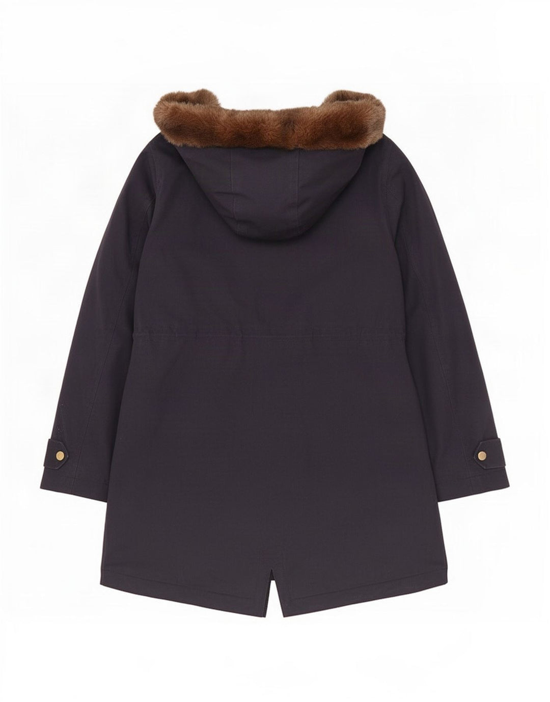 Jules Dame Hooded Parka Jacket UK 10 Small Navy Blue Cotton