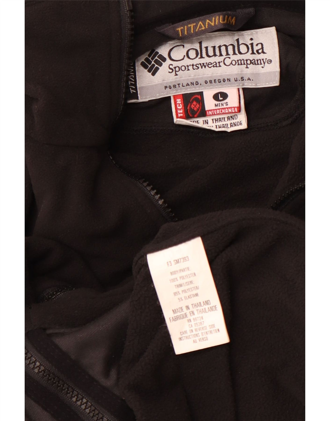 COLUMBIA Fleecejakke til mænd UK 40 Stor sort polyester