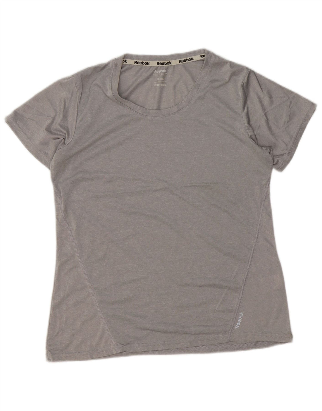 REEBOK Dame T-Shirt Top UK 16 Large Grå Polyester