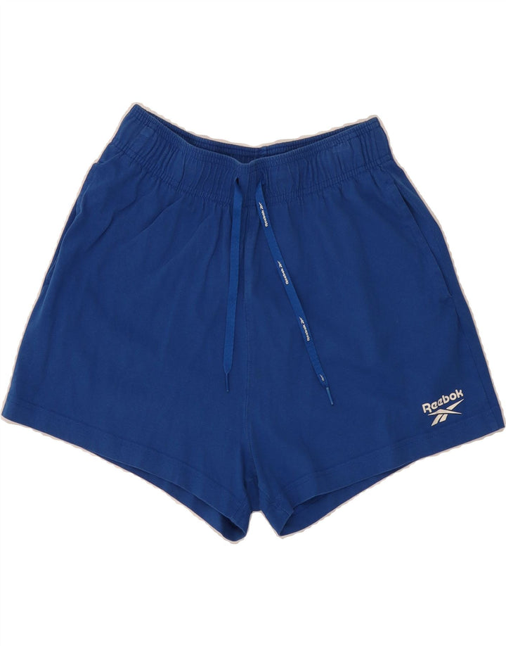 REEBOK Womens Sport Shorts UK 8/10 Small  Blue Cotton Vintage Reebok and Second-Hand Reebok from Messina Hembry 
