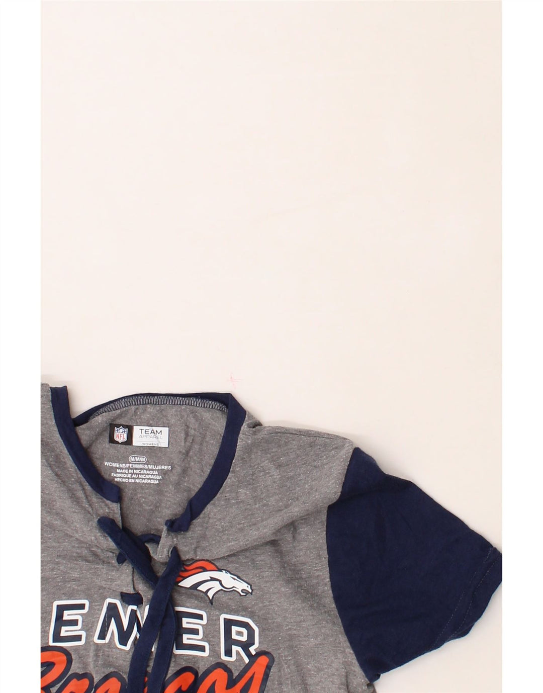 NFL TEAM APPAREL Womens Graphic T-Shirt Top UK 12 Medium Grey Vintage NFL TEAM APPAREL and Second-Hand NFL TEAM APPAREL from Messina Hembry 