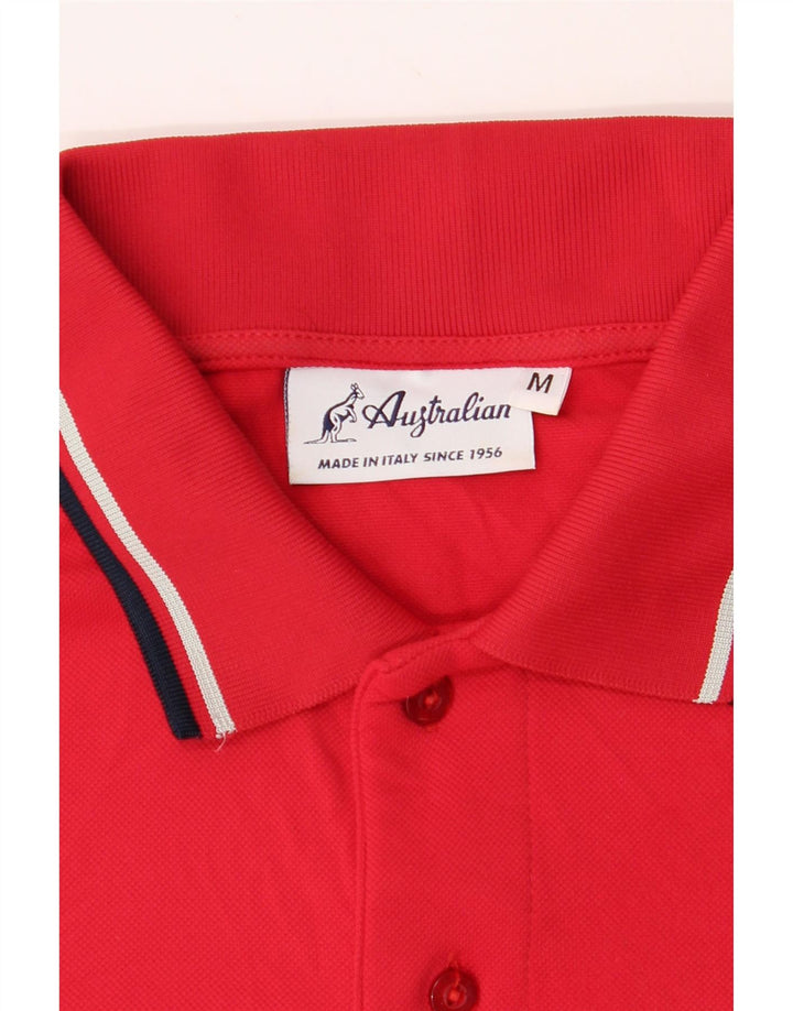 AUSTRALIAN L'ALPINA Mens Polo Shirt Medium Red Polyamide Vintage AUSTRALIAN L'ALPINA and Second-Hand AUSTRALIAN L'ALPINA from Messina Hembry 