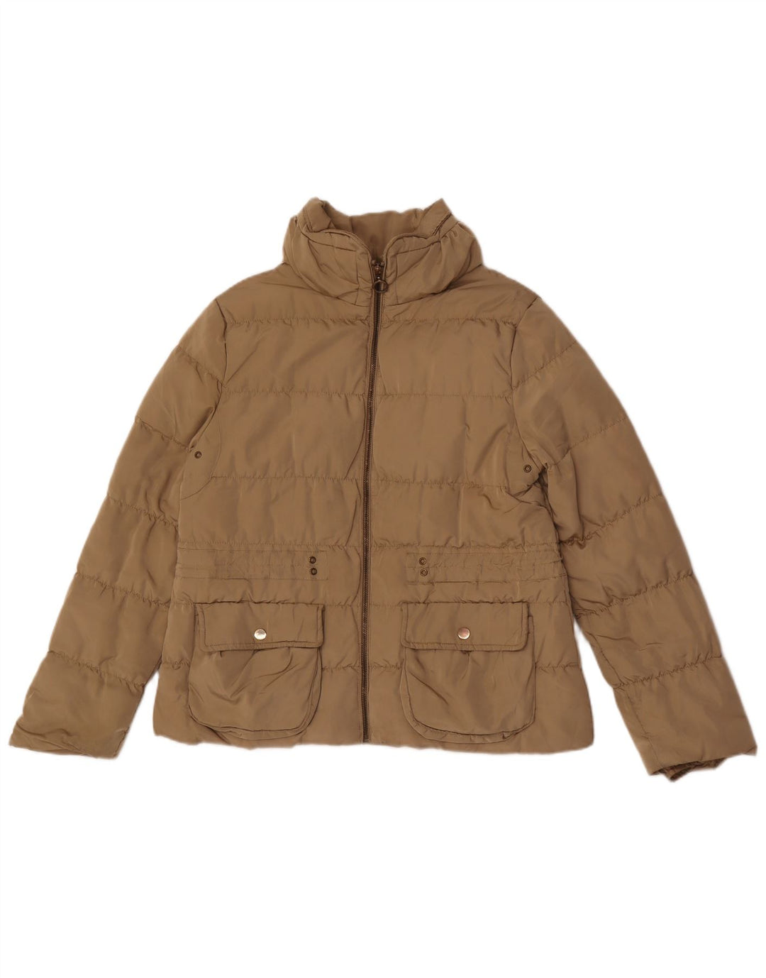 Zara Dame Polstret Jakke UK 18 XL Beige Polyester