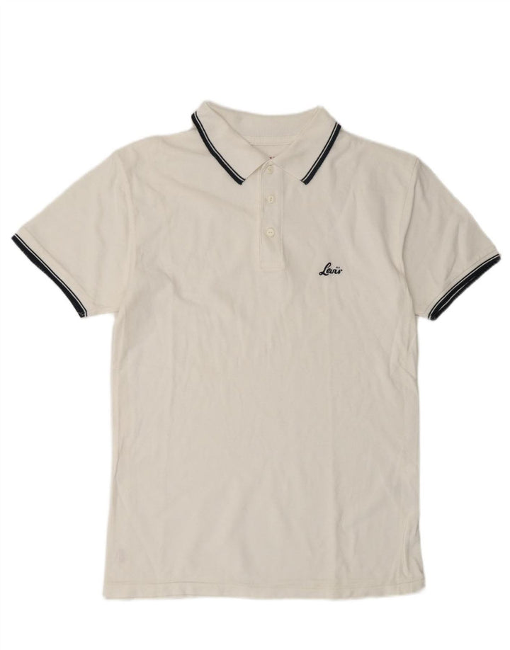 LEVI'S Mens Polo Shirt Large White Cotton