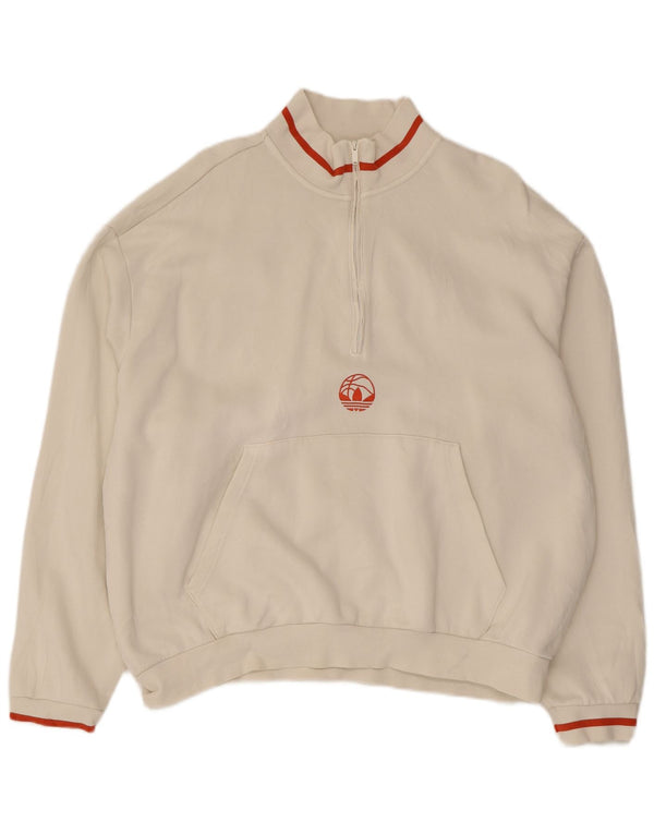 Adidas Sweatshirt med lynlås til mænd XL Hvid bomuld