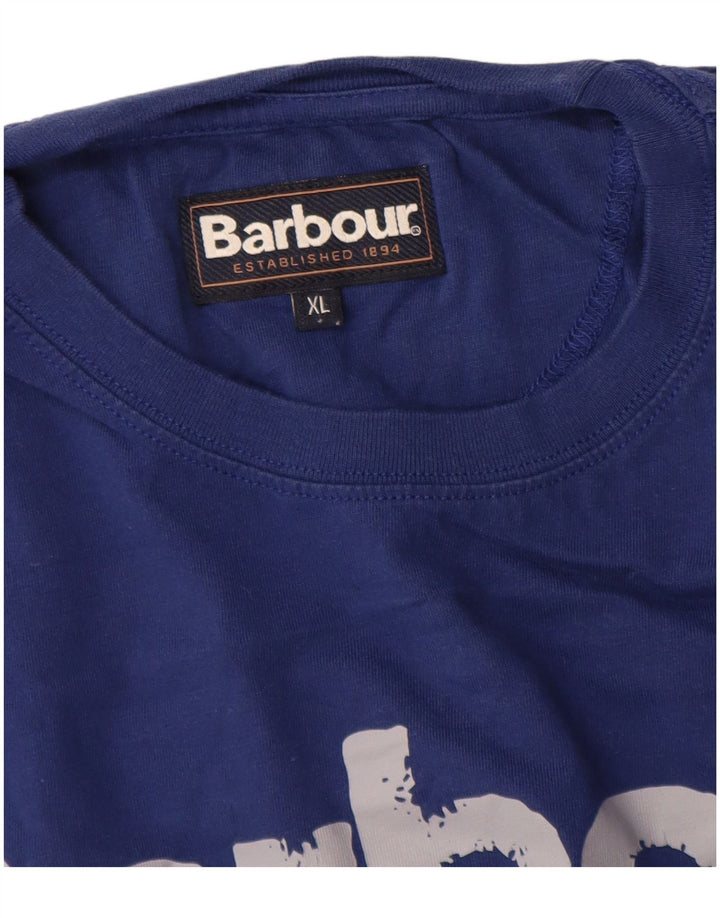 Barbour Herre grafisk T-shirt top XL marineblå bomuld