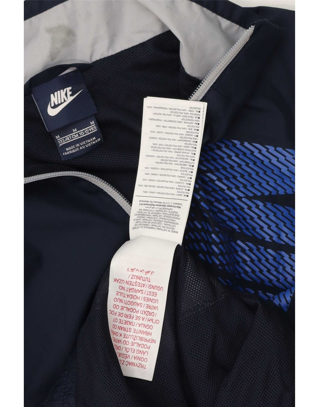 Nike træningsdragt topjakke til drenge 10-11 år Medium Navy Blue Colourblock