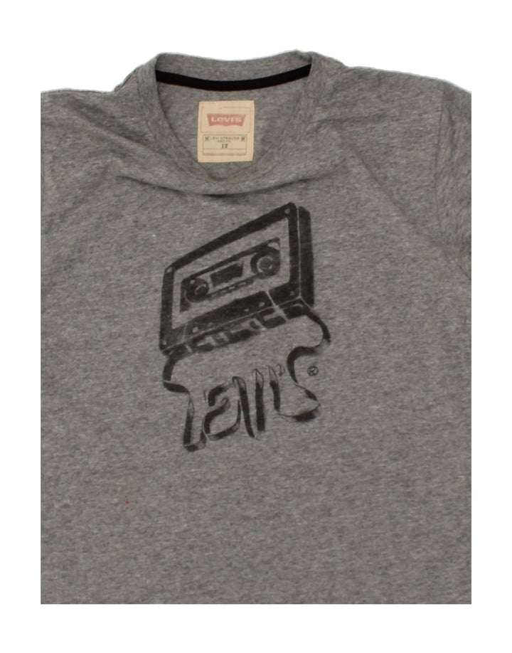 LEVI'S Boys Graphic T-Shirt Top 11-12 Years Grey Cotton Vintage Levi's and Second-Hand Levi's from Messina Hembry 