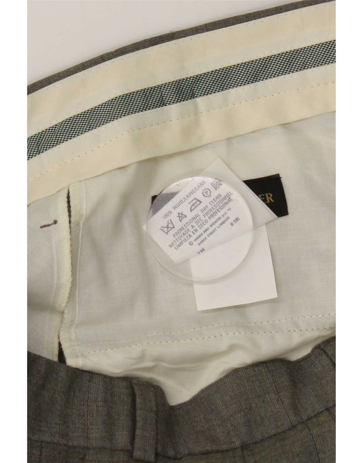 Marks & Spencer Herre Pegged Suit Bukser W36 L29 Grå ternet uld